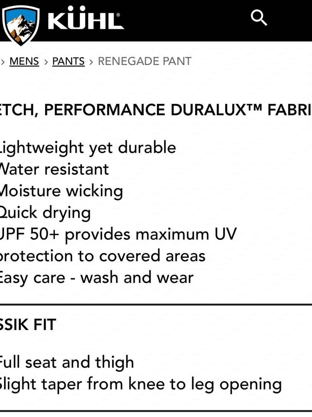 Kuhl lightweight performance